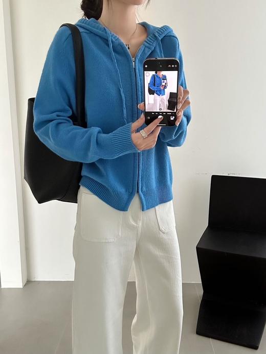 【百图lulu定制】【克莱因蓝连帽衫】【预售10天发】显白 天花板 羊毛混纺连帽衫 商品图5