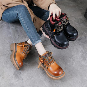 YR 2899复古马丁靴增高休闲及踝短靴工装靴