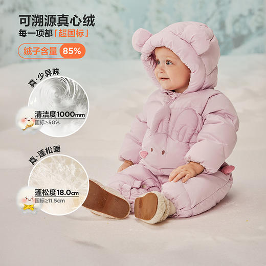 【拒水绒】迷你巴拉男女童羽绒连体衣宝宝三防爬服2025冬新品 商品图1