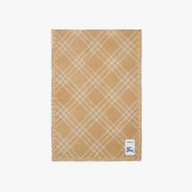BURBERRY 巴宝莉 中性马术骑士标签宽格纹羊毛真丝围巾 格子 8112462 B9719