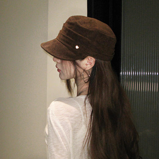 【日系复古平顶帽】氛围感拉满，帽型挺括显脸小，精妙别致的裁剪，柔软亲肤面料，可盐可甜，女款做旧英伦风报童帽小众百搭秋冬贝雷帽QQ 商品图2