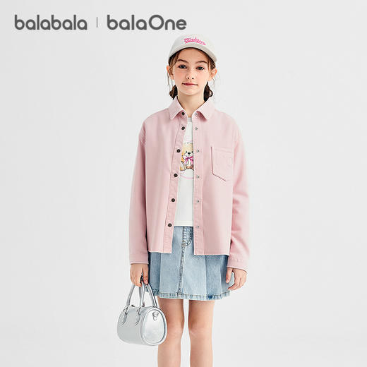 巴拉巴拉balaOne女童衬衫儿童长袖2025新款秋全棉牛仔衫舒适外套 商品图2