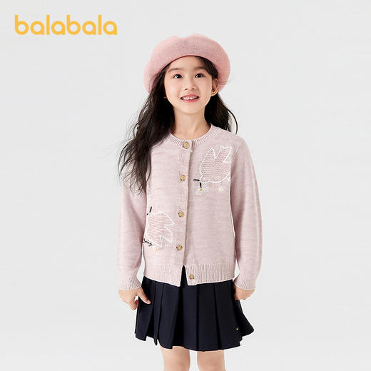 【商场同款】巴拉巴拉童装儿童针织开衫女童2025新款春秋绣花毛衫 商品图1