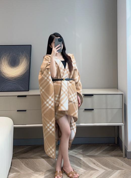 巴宝莉 双面羊绒连帽斗篷 格纹款（ZT*DSX） 商品图5