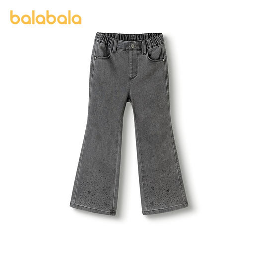 巴拉巴拉童装女童裤子儿童牛仔裤2025冬新加绒喇叭裤 商品图4