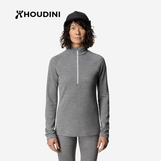 HOUDINI胡丁尼Desoli 迪索丽 II代 女户外秋冬保暖半拉链羊毛长袖打底衫 840078 商品图3