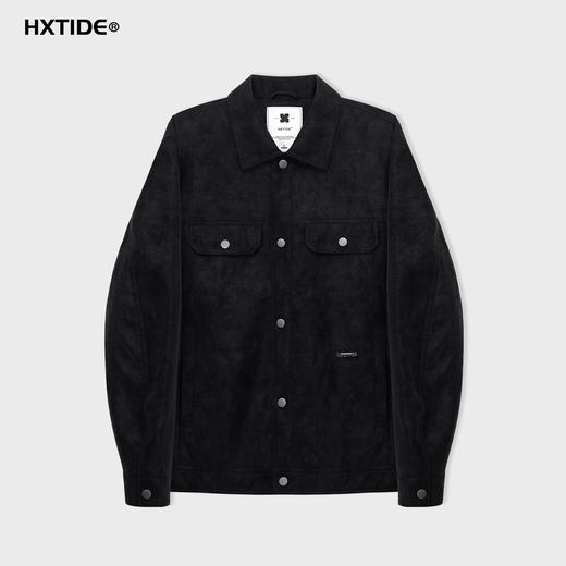 【新品上新】HX 春秋季翻领皮茄克衫外套合体版型Y105530011101 商品图0