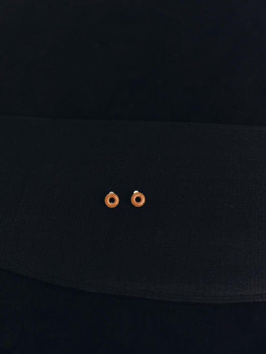 JAI 25AW 蜜蜡琥珀/银翠蓝圆满手工珐琅耳环 商品图2