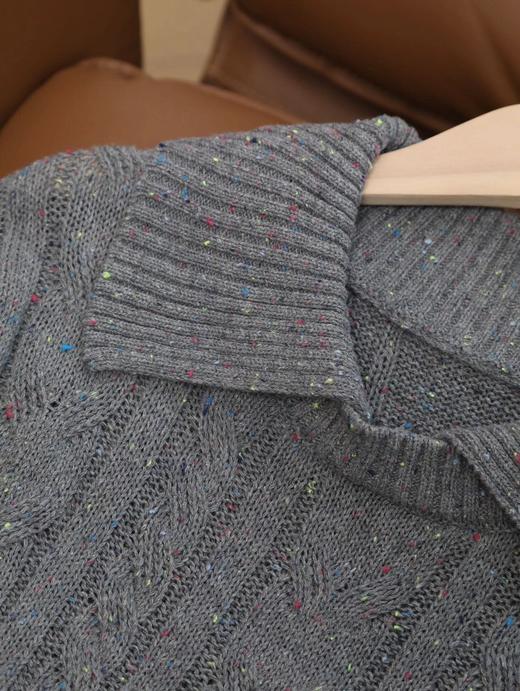 羊毛彩点复古翻领毛衣 C12TJ-99992 商品图12