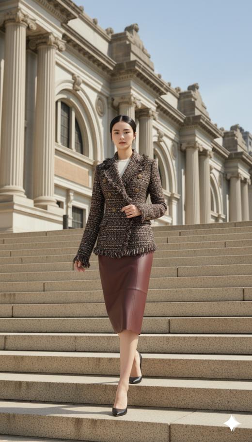 挺肩流苏边修身外套 商品图1