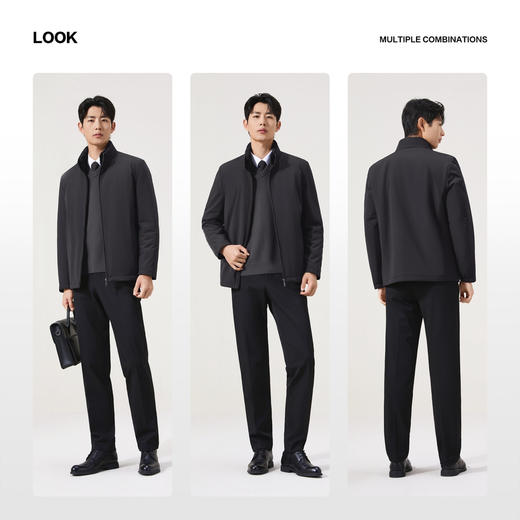 【尼克服/兔毛内胆】柒牌男装貂绒可拆卸立领微弹鹅绒保暖尼克服129J70730 商品图2