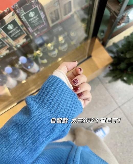 【百图lulu定制】【克莱因蓝连帽衫】【预售10天发】显白 天花板 羊毛混纺连帽衫 商品图2