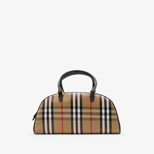 BURBERRY 巴宝莉 女士马术骑士徽标贴片高地保龄球包 格子 8112343 B9368 商品图2