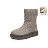 BF楼百丽中筒靴毛毛勃肯靴子冬季新款厚底保暖棉鞋轻便雪地靴E4K2DDZ5 商品缩略图0