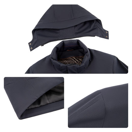 【尼克服/可脱卸兔毛内胆】柒牌提花可拆卸帽领易打理保暖外套男129J70780 商品图3