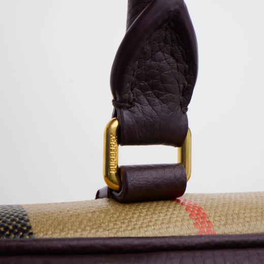 BURBERRY 巴宝莉 女士马术骑士徽标贴片高地保龄球包 格子 8112343 B9368 商品图3