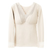 【养肤速暖❗️性感V领保暖上衣】羊毛+桑蚕丝，温暖加倍！自带胸垫，免穿文胸内衣，奢华蚕丝贴片女固定杯垫不跑杯保暖长袖蚕丝罩里 商品缩略图4