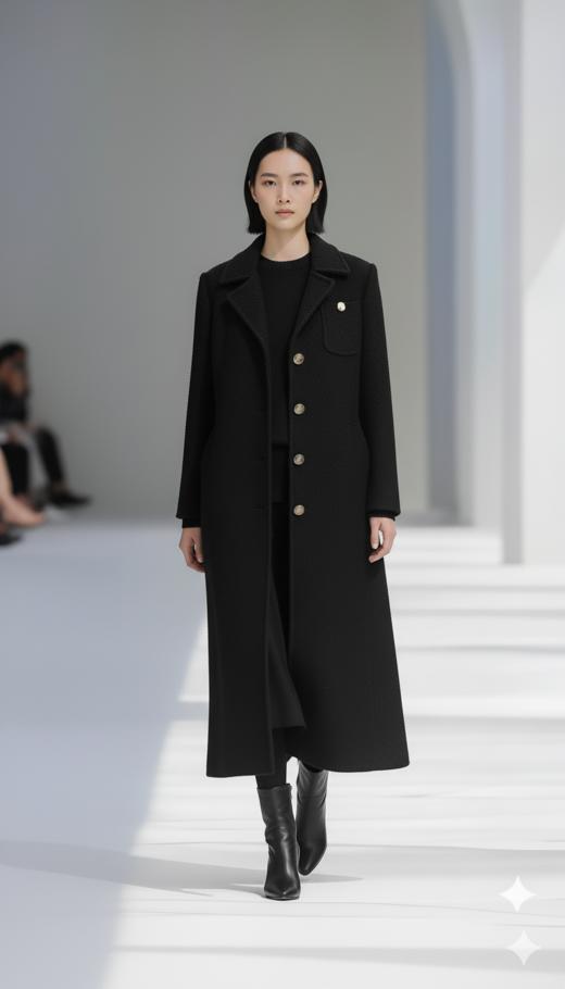 三口袋双明线长款大衣 商品图0