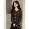 【65折秒杀】鹿向南「山野生花」法式小香风圆领棕色毛衣女秋冬季显瘦打底上衣L59037 商品缩略图2