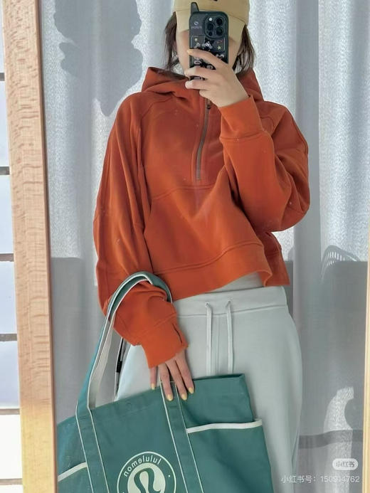 Lululemon 露露半拉链爆款卫衣 南瓜色XS/S ，M/L 商品图3