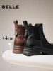 BF楼百丽女靴子真皮显瘦瘦切尔西靴冬款加绒保暖增高烟筒短靴F2R1DDD5 商品缩略图1