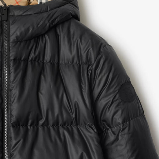 BURBERRY 巴宝莉 男士马术骑士徽标贴片双面格纹连帽羽绒服 格子 8110215 B9368 商品图1