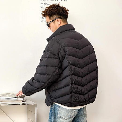 徐太浪【辑行设计 保暖白鸭绒】立领羽绒服男冬季厚款面包服外套 商品图1