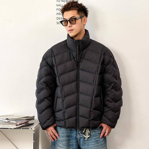 徐太浪【辑行设计 保暖白鸭绒】立领羽绒服男冬季厚款面包服外套 商品图0