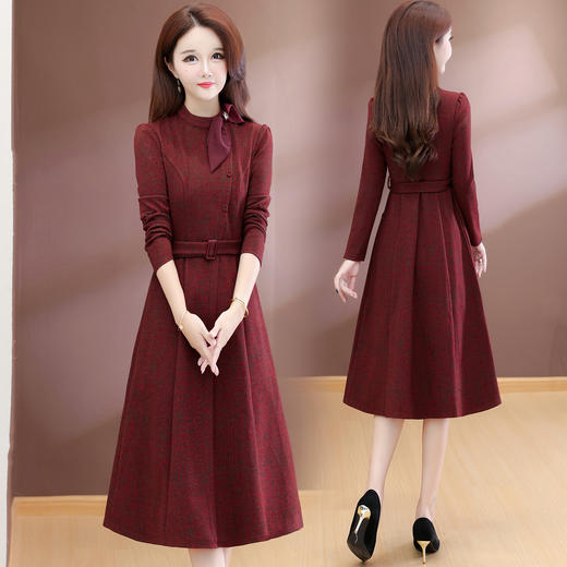 QYM 54C2527-Y连衣裙高腰A字裙妈妈装长款A字裙 商品图2