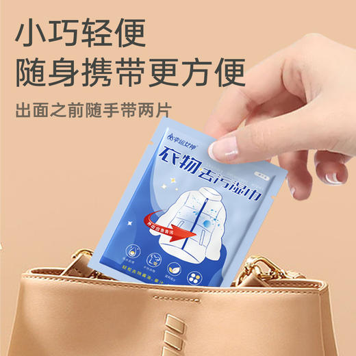 【秒杀7.9抢❗️20片🔥衣物去污湿巾】一次性羽绒服湿巾，20片独立小包装，便携装有效去污免洗湿巾L 商品图1