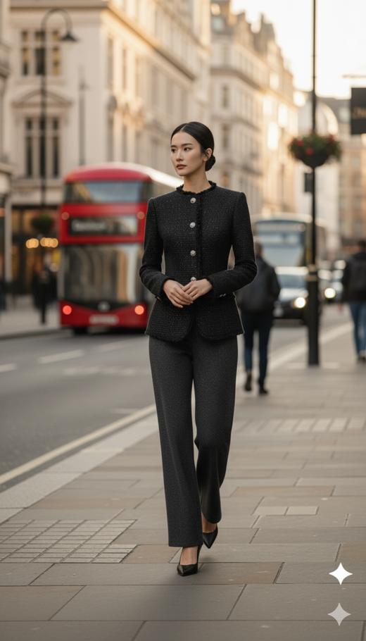 翘肩收腰一粒扣虚边木耳边外套 商品图2