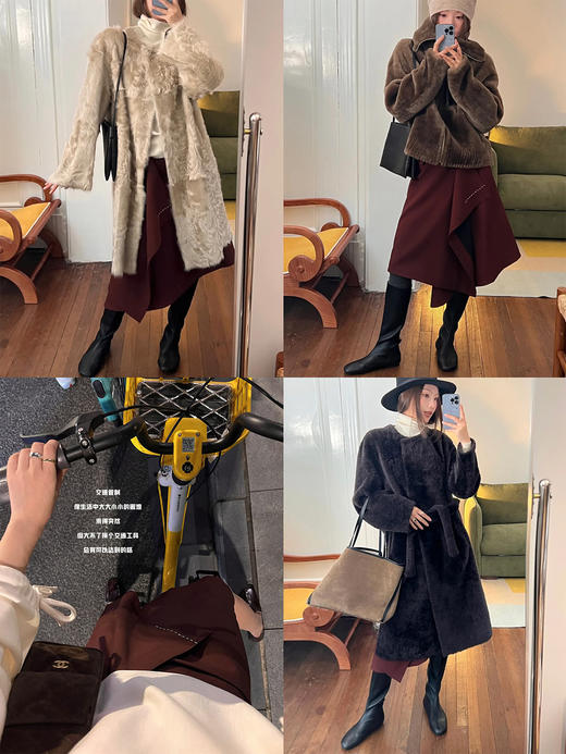 HIDEMI 极简不对称设计感西装口袋手工拱针堆叠半身裙 商品图1