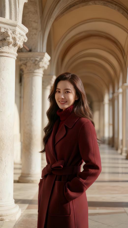 侧开叉翻领两大包双面手工大衣 商品图4