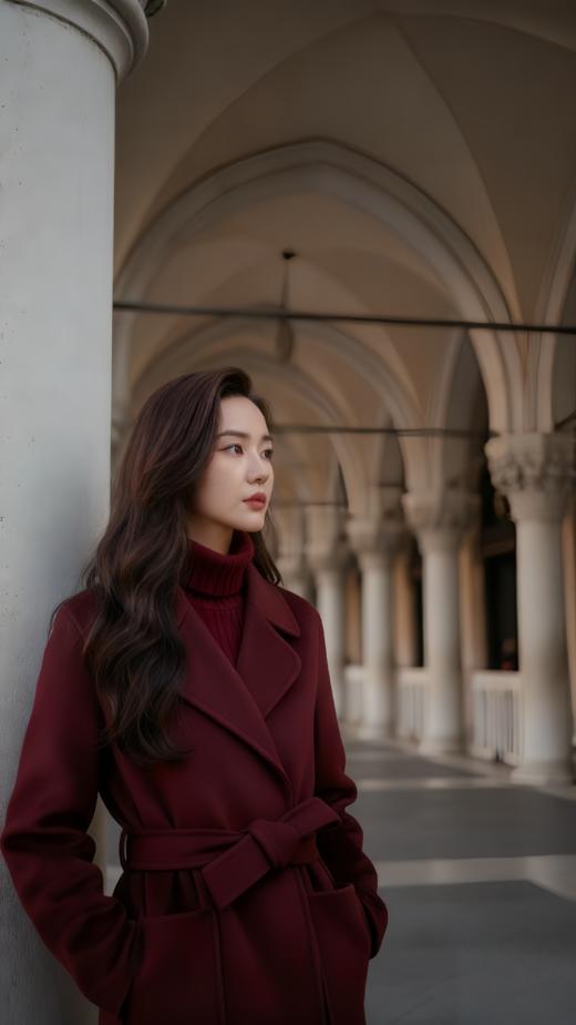 侧开叉翻领两大包双面手工大衣 商品图5