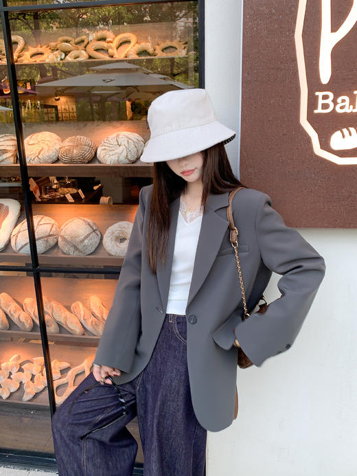 <曾小咸推荐>现货秒杀！成本巨贵，拍下包赚！灰色西装外套 日常299.99 立减150 秒杀149.99！ 商品图7