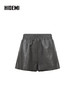 HIDEMI 甄选环保蛋白皮超显瘦松紧腰百搭神裤短裤皮裤  黑色/灰色 商品缩略图3