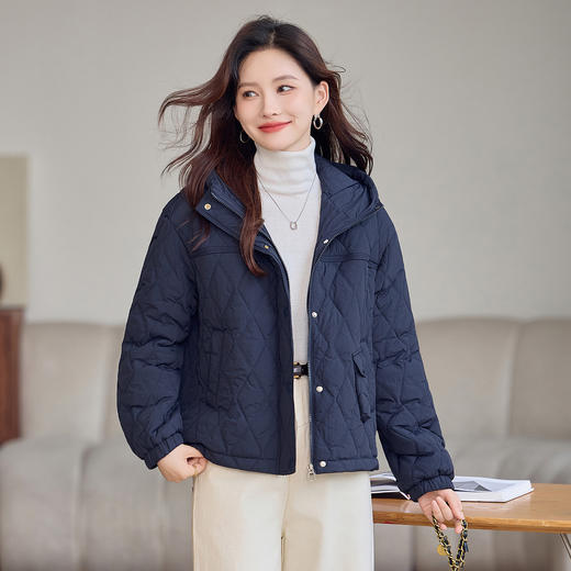 丁摩 夹棉外套女秋冬新款夹棉高端大码保暖棉衣棉服5ZF-9973 商品图1