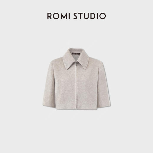 ROMI STUDIO“羊驼澳毛”细腻绒毛简约短款翻领毛呢外套RWCWWG6567 商品图0