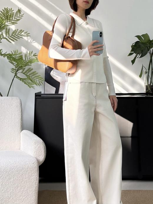 会员福利【绵羊毛×高密针织】拉夏贝尔/La Chapelle云柔软糯针织衫翻领方扣套头慵懒感开衫毛衣 商品图8