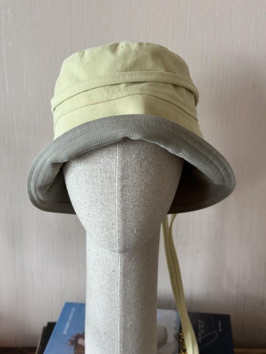 CHAMBARET 帽子S（双面可用) 青草黄拼橄榄色 商品图3