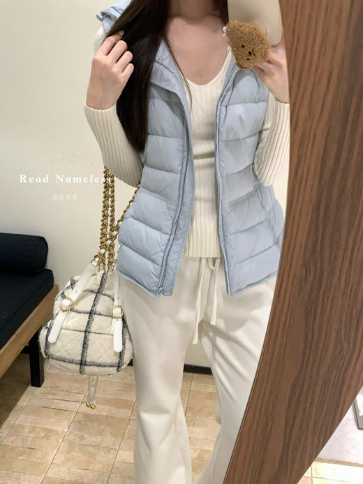 Read Nameless /Baby蓝羽绒马甲+秋冬柔柔裤 白色喇叭 2025/10/27 商品图4