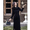 GX弹力超柔新中式黑色气质旗袍2025秋冬新款复古国风日常旗袍 商品缩略图3