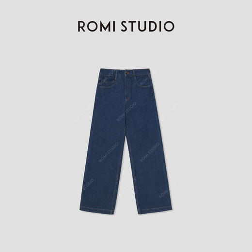 ROMI STUDIO“康龙牛仔”美国进口绳染蓝低腰加长版牛仔裤 441N5047 商品图1