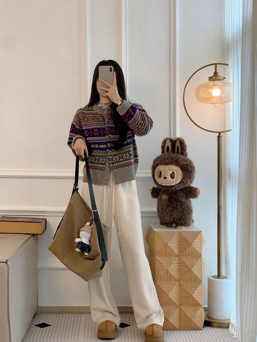 1027-2 亲戚工厂 一手渠道货 小马 费尔岛提花 复古针织开衫 商品图10