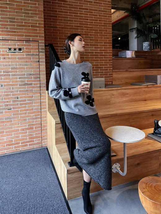 【山花烂漫】噢蜜ooomeooo四叶草提花羊绒套头衫 商品图9