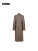 HIDEMI 大秀款进口羊驼毛宽肩腰带加厚长毛长款西装毛呢外套大衣 烟草卡其 商品缩略图4