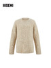 HIDEMI 美利奴羊毛加厚款夹花廓形极简宽松圆领大毛衣 商品缩略图4
