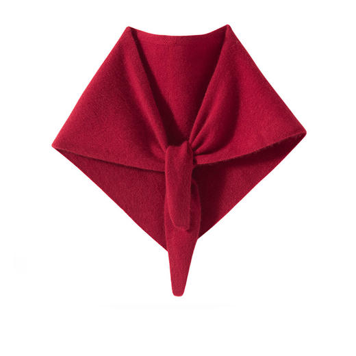 丁摩 100%纯山羊绒小三角巾女针织领巾护颈围脖秋冬新披肩外搭围巾5ZF-804 商品图3