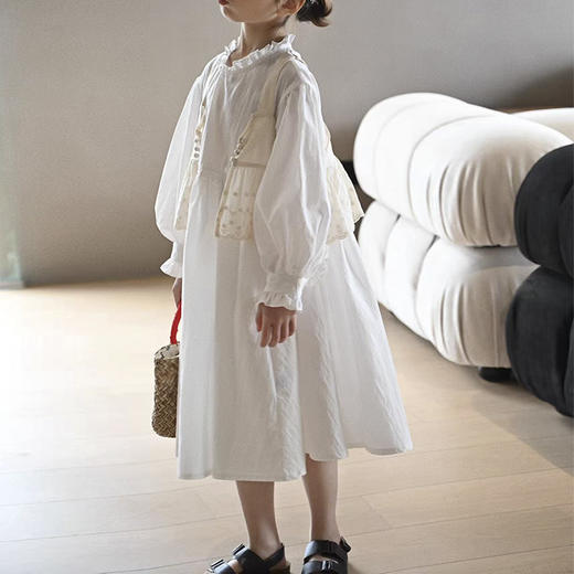 裁缝学苑TS28儿童新款木耳边长袖连衣裙纸样女童无袖背心马甲服装打板 商品图5