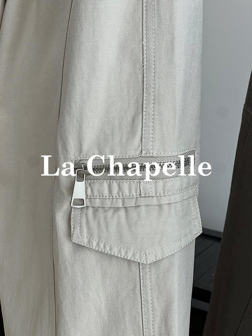 会员福利【100高支棉+廓形显瘦】拉夏贝尔/La Chapelle工装风直筒阔腿裤高腰百搭时髦酷感休闲裤Get美高穿搭 商品图9